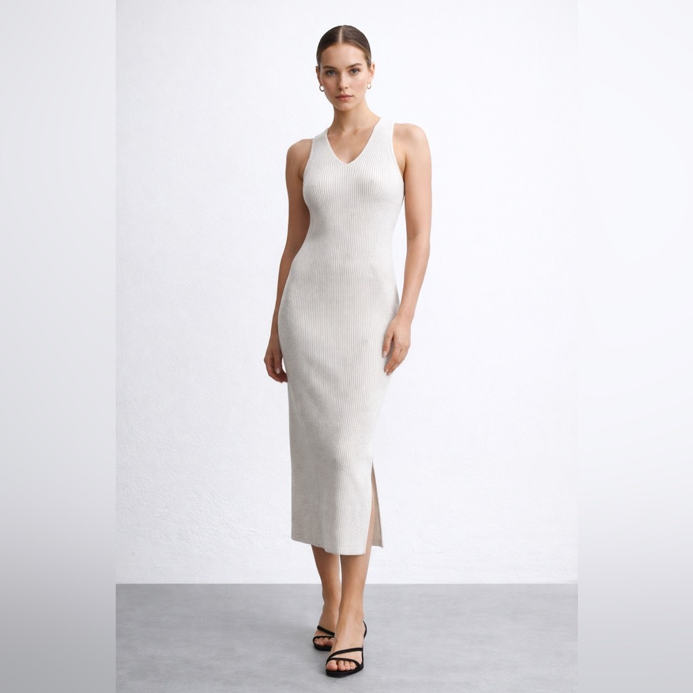 H&M Cream Midi Dress
